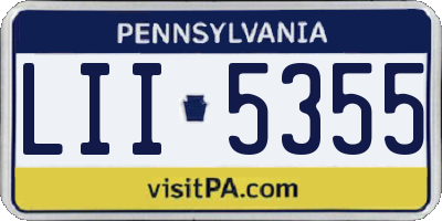 PA license plate LII5355