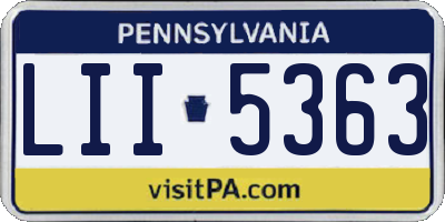 PA license plate LII5363