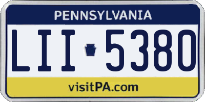PA license plate LII5380