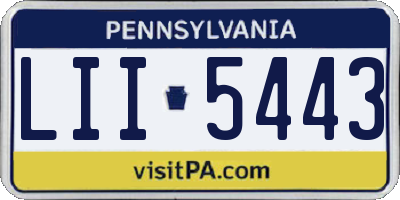 PA license plate LII5443