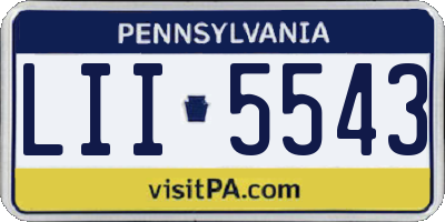 PA license plate LII5543