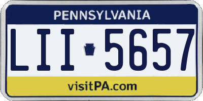 PA license plate LII5657