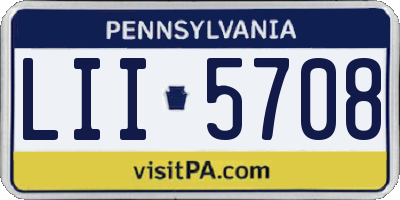 PA license plate LII5708