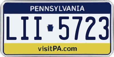 PA license plate LII5723