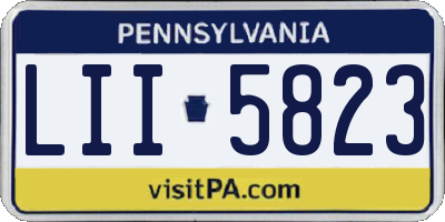 PA license plate LII5823