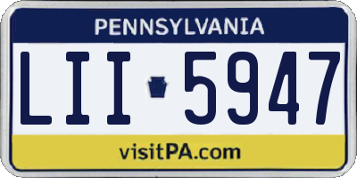 PA license plate LII5947