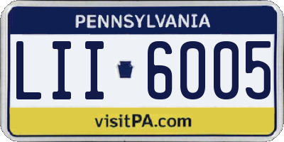 PA license plate LII6005