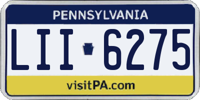 PA license plate LII6275