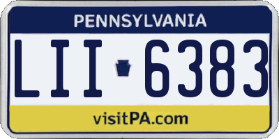 PA license plate LII6383