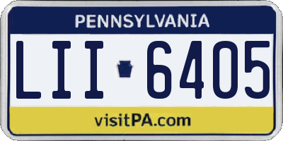 PA license plate LII6405