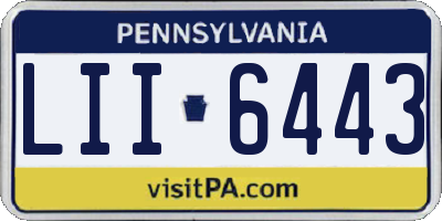 PA license plate LII6443