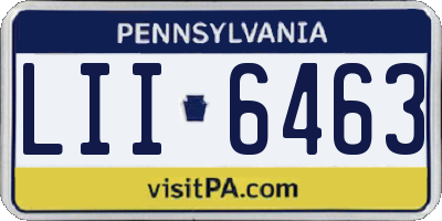PA license plate LII6463