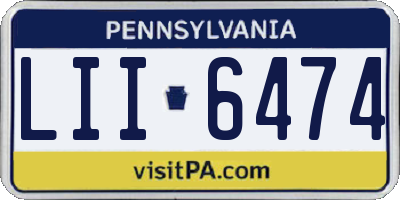 PA license plate LII6474