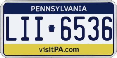 PA license plate LII6536
