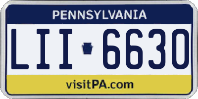 PA license plate LII6630