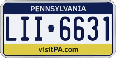 PA license plate LII6631