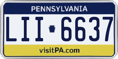 PA license plate LII6637