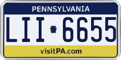 PA license plate LII6655