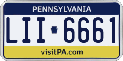 PA license plate LII6661