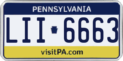 PA license plate LII6663