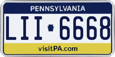 PA license plate LII6668