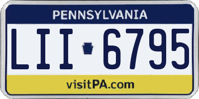 PA license plate LII6795