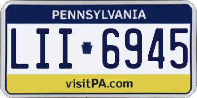 PA license plate LII6945