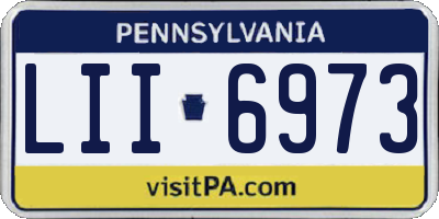 PA license plate LII6973