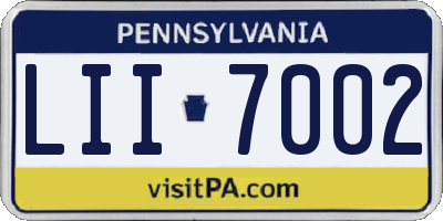 PA license plate LII7002