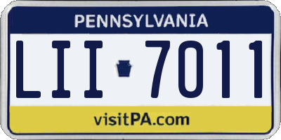 PA license plate LII7011