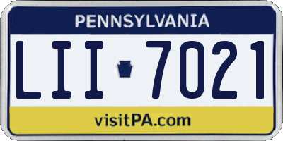 PA license plate LII7021