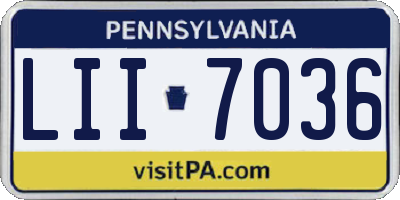 PA license plate LII7036