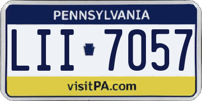 PA license plate LII7057