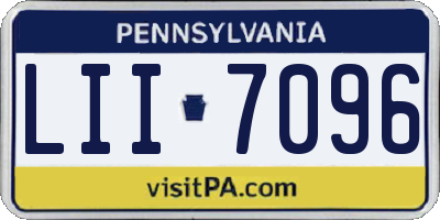 PA license plate LII7096