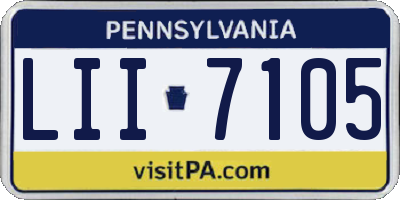 PA license plate LII7105