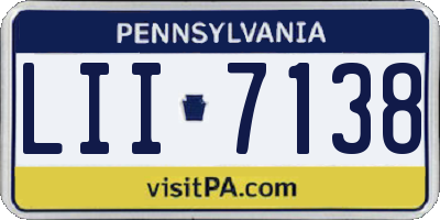 PA license plate LII7138