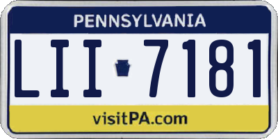 PA license plate LII7181