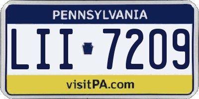 PA license plate LII7209