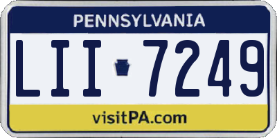 PA license plate LII7249
