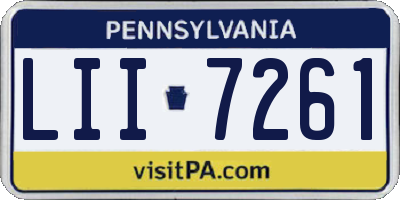 PA license plate LII7261
