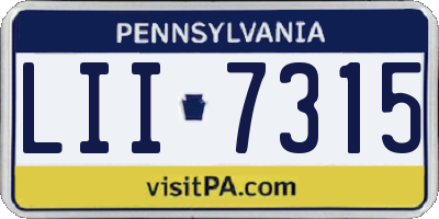 PA license plate LII7315