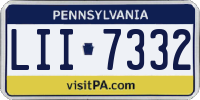 PA license plate LII7332