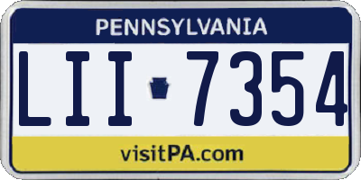 PA license plate LII7354