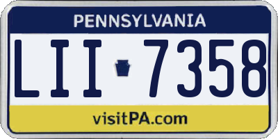 PA license plate LII7358