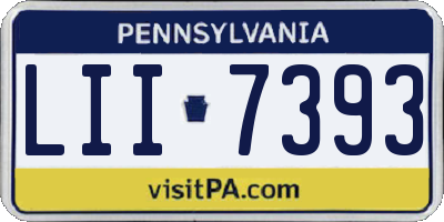 PA license plate LII7393