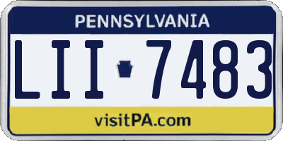 PA license plate LII7483