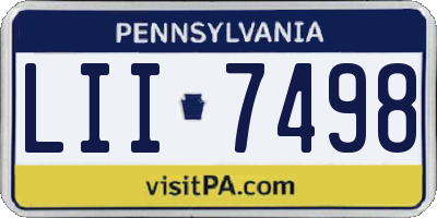 PA license plate LII7498