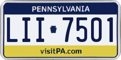 PA license plate LII7501