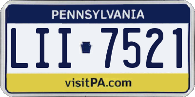 PA license plate LII7521
