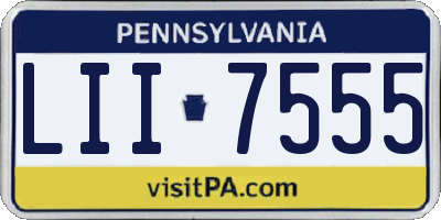 PA license plate LII7555